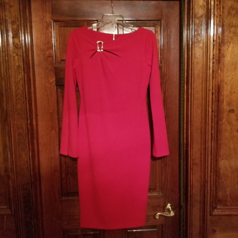 Beautiful figure flattering dress w/split sleeves
